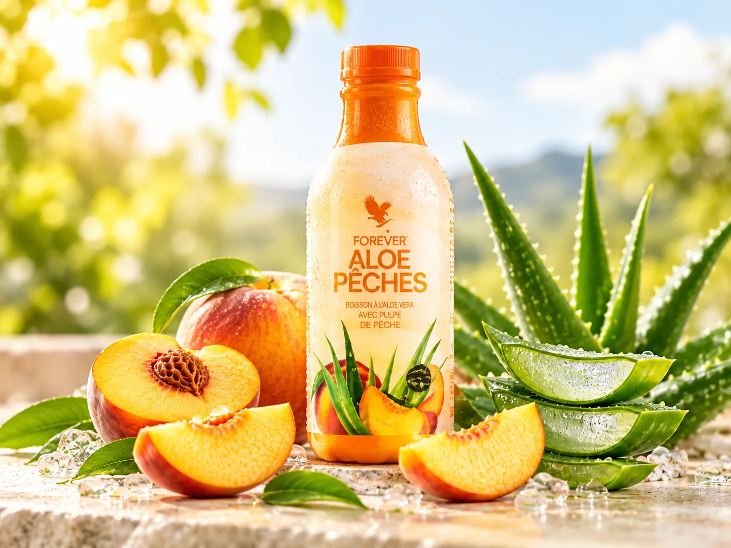 Bouteille de Forever Aloe Pêche